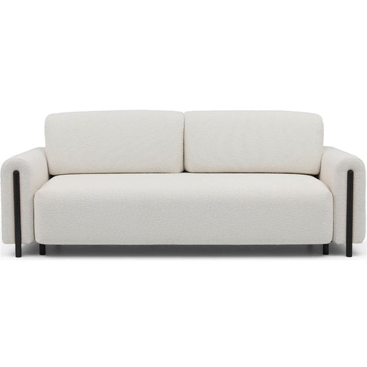 Modern Sofa Bed with Sleeping Function and Storage, Velvet Upholstery, White – Elcadova Black