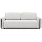 Modern Sofa Bed with Sleeping Function and Storage, Bouclé Upholstery, White – Elcadova Black