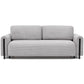 Modern Sofa Bed with Sleeping Function and Storage, Wavy Velvet Upholstery, Grey – Elcadova Black