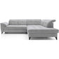 Modern L-Shaped Corner Sofa with Sleeping Function, Velvet Upholstery, Grey – Elinferne R