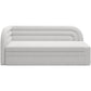 Modern L-Shaped Sofa Bed with Sleeping Function and Storage, Bouclé Upholstery, White – Elfabilo L