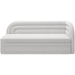 Modern L-Shaped Sofa Bed with Sleeping Function and Storage, Bouclé Upholstery, White – Elfabilo R