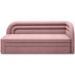 Modern L-Shaped Sofa Bed with Sleeping Function and Storage, Textured Velvet Upholstery, Pink – Elfabilo R