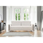 Modern Sofa Bed with Sleeping Function and Storage, Bouclé Upholstery, White – Elcadova Black