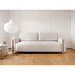 Modern Sofa Bed with Sleeping Function and Storage, Velvet Upholstery, Beige – Elcadova Oak