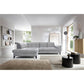 Corner sofa Elinferne L, sleeping function, Aura 04, velvet, grey, H107x210x297cm