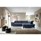 Modern L-Shaped Corner Sofa with Sleeping Function, Velvet Upholstery, Dark Blue – Elinferne R