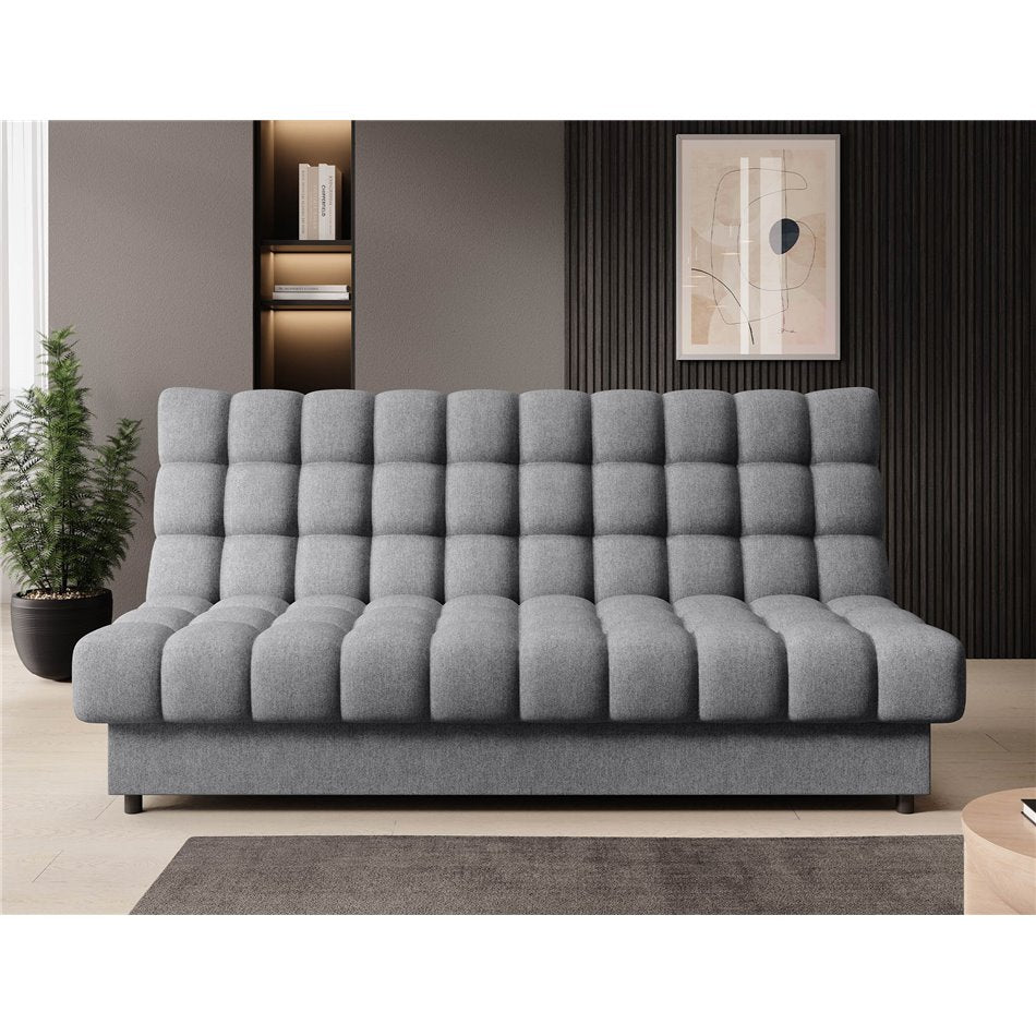 Modern Sofa Bed with Sleeping Function and Storage, Velvet Upholstery, Grey – Elclareta