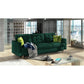 Elsgard Extendable Velvet Sofa Bed – Dark Green Kronos 19 & Jungle 32, Scandinavian 3-Seater with Storage