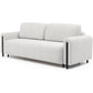 Modern Sofa Bed with Sleeping Function and Storage, Bouclé Upholstery, White – Elcadova Black