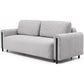 Modern Sofa Bed with Sleeping Function and Storage, Wavy Velvet Upholstery, Grey – Elcadova Black