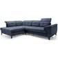 Modern L-Shaped Corner Sofa with Sleeping Function, Velvet Upholstery, Dark Blue