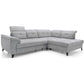 Modern L-Shaped Corner Sofa with Sleeping Function, Velvet Upholstery, Grey – Elinferne R