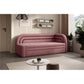 Modern L-Shaped Sofa Bed with Sleeping Function and Storage, Textured Velvet Upholstery, Pink – Elfabilo R