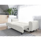Scandinavian Sofa Bed with Sleeping Function, Bouclé Upholstery, White – Edalia