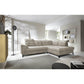 Modern L-Shaped Corner Sofa with Sleeping Function, Velvet Upholstery, Beige – Elinferne R