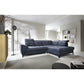 Modern L-Shaped Corner Sofa with Sleeping Function, Velvet Upholstery, Dark Blue – Elinferne R