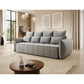 Modern Sofa Bed with Sleeping Function and Storage, Velvet Upholstery, Grey – Elwelton