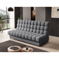 Modern Sofa Bed with Sleeping Function and Storage, Velvet Upholstery, Grey – Elclareta