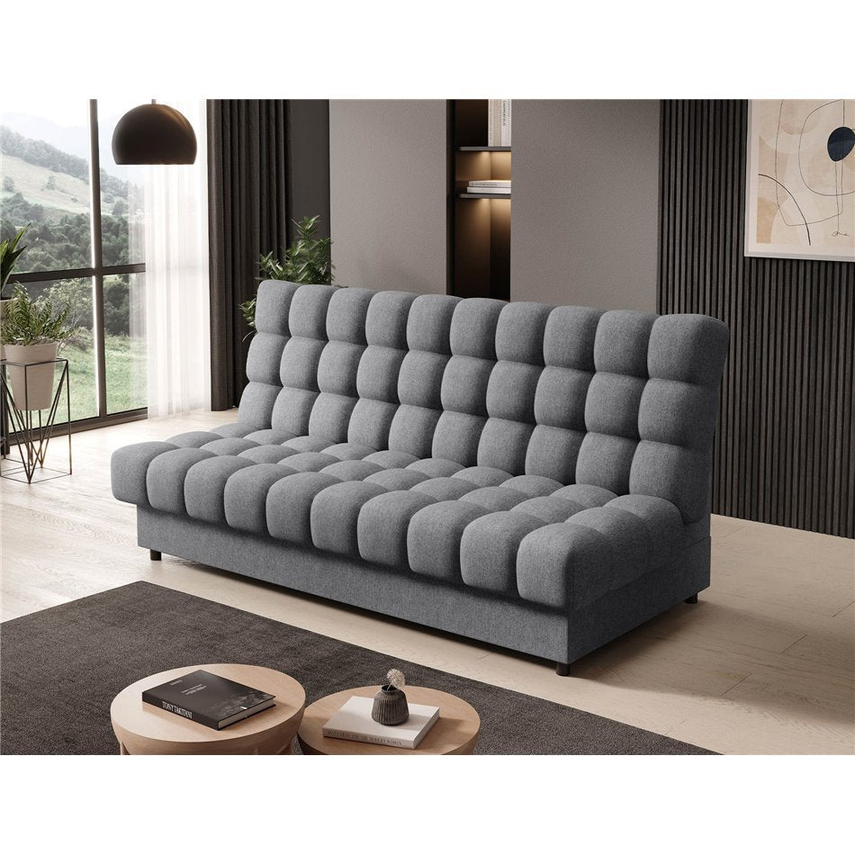 Modern Sofa Bed with Sleeping Function and Storage, Velvet Upholstery, Grey – Elclareta