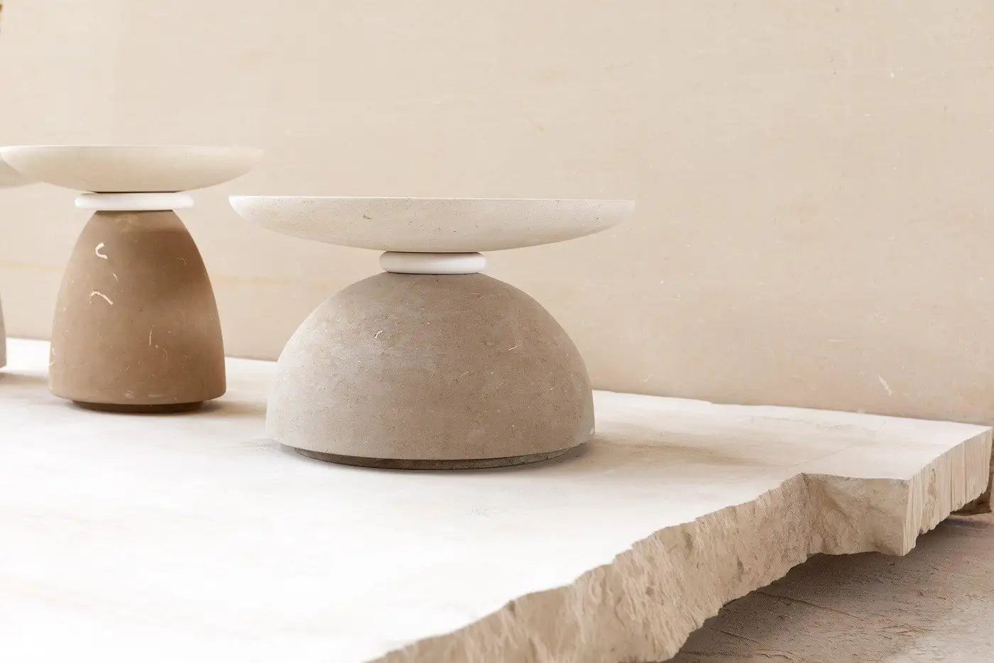 Garden Limestone Coffee Table Set of 2
