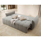 Modern Sofa Bed with Sleeping Function and Storage, Velvet Upholstery, Grey – Elwelton