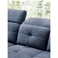 Modern L-Shaped Corner Sofa with Sleeping Function, Velvet Upholstery, Dark Blue