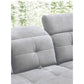 Modern L-Shaped Corner Sofa with Sleeping Function, Velvet Upholstery, Grey – Elinferne R