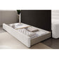 Modern L-Shaped Sofa Bed with Sleeping Function and Storage, Bouclé Upholstery, White – Elfabilo L