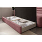 Modern L-Shaped Sofa Bed with Sleeping Function and Storage, Textured Velvet Upholstery, Pink – Elfabilo L