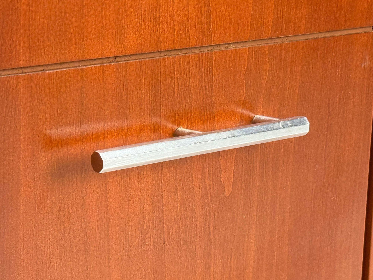 Steelcase Cherrywood & Steel Sideboard – Office Credenza, 2000s