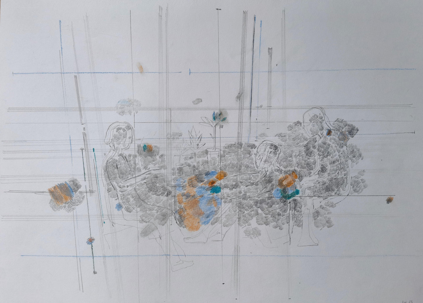 Contemporary Pastel & Pencil Artwork on Paper – Cloud State. Discussion