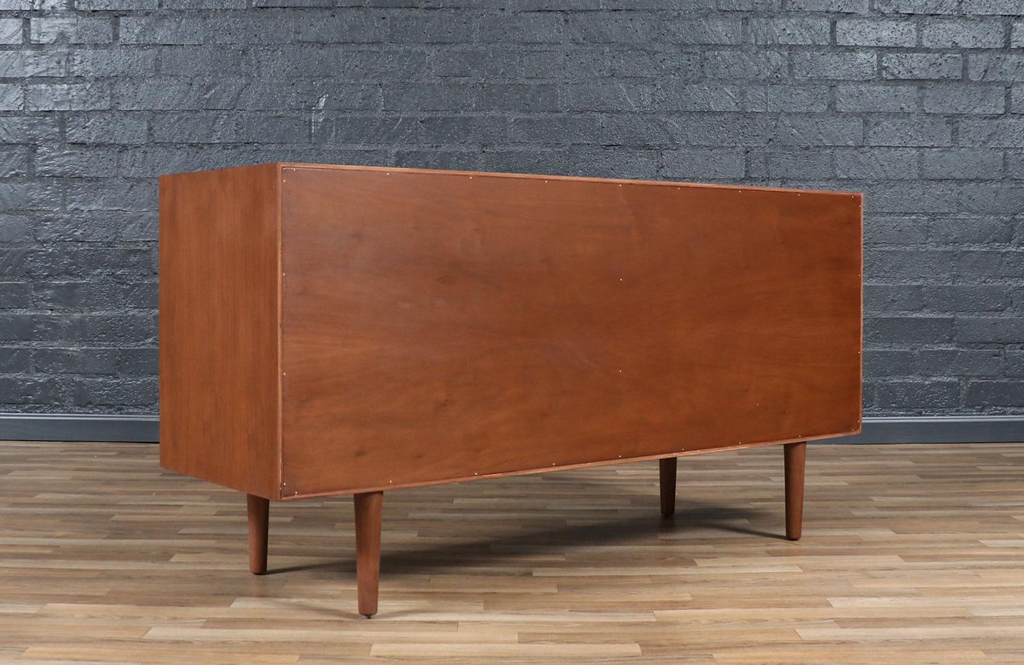 Custom Walnut Credenza – Sliding Doors, Mid-Century Modern Design
