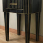Mirrored Nightstand – Black Mirror with Chrome Accents