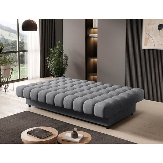 Modern Sofa Bed with Sleeping Function and Storage, Velvet Upholstery, Grey – Elclareta