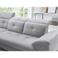 Corner sofa Elinferne L, sleeping function, Aura 04, velvet, grey, H107x210x297cm