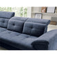Modern L-Shaped Corner Sofa with Sleeping Function, Velvet Upholstery, Dark Blue
