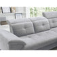 Modern L-Shaped Corner Sofa with Sleeping Function, Velvet Upholstery, Grey – Elinferne R