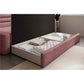 Modern L-Shaped Sofa Bed with Sleeping Function and Storage, Textured Velvet Upholstery, Pink – Elfabilo R