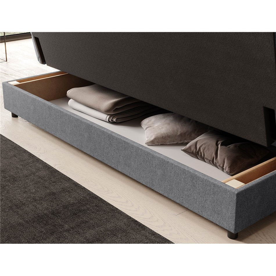 Modern Sofa Bed with Sleeping Function and Storage, Velvet Upholstery, Grey – Elclareta