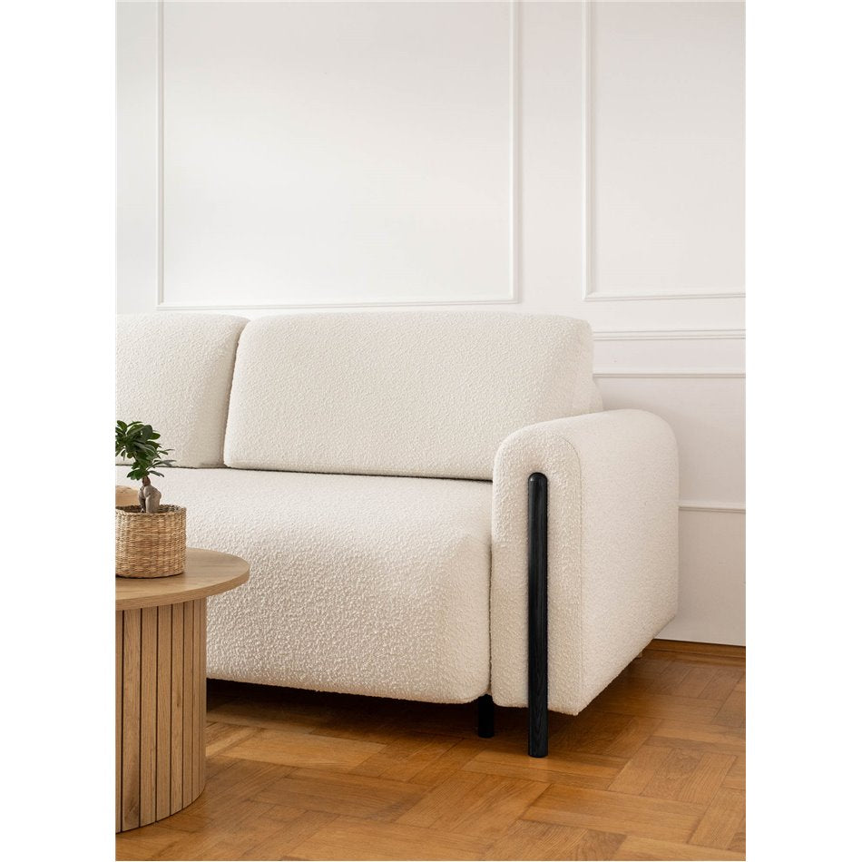 Modern Sofa Bed with Sleeping Function and Storage, Velvet Upholstery, White – Elcadova Black