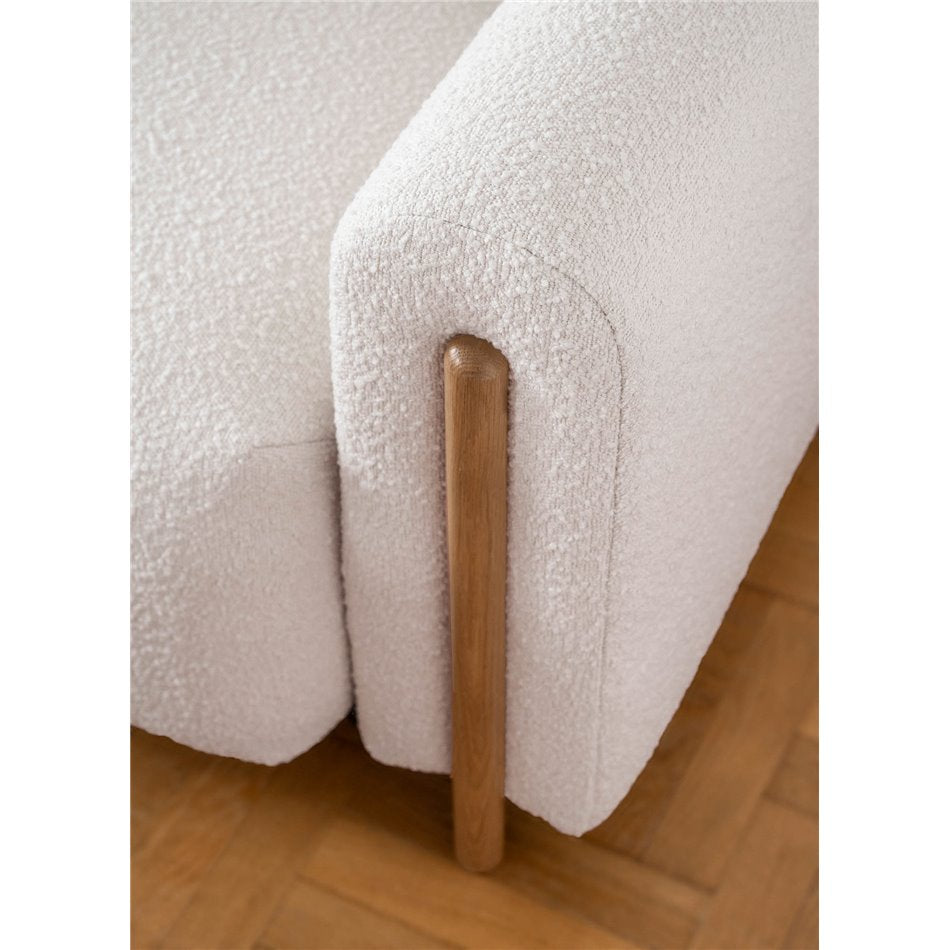 Modern Sofa Bed with Sleeping Function and Storage, Velvet Upholstery, Beige – Elcadova Oak