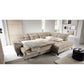 Modern L-Shaped Corner Sofa with Sleeping Function, Velvet Upholstery, Beige – Elinferne R