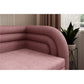 Modern L-Shaped Sofa Bed with Sleeping Function and Storage, Textured Velvet Upholstery, Pink – Elfabilo R