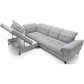 Corner sofa Elinferne L, sleeping function, Aura 04, velvet, grey, H107x210x297cm