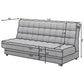 Modern Sofa Bed with Sleeping Function and Storage, Velvet Upholstery, Grey – Elclareta