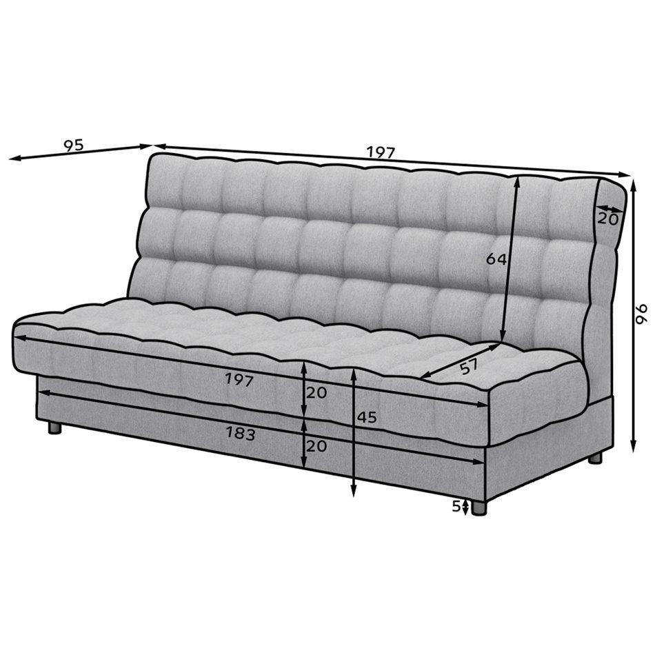 Modern Sofa Bed with Sleeping Function and Storage, Velvet Upholstery, Grey – Elclareta