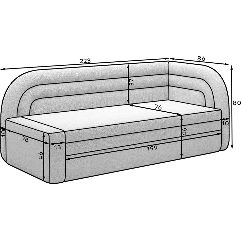 Modern L-Shaped Sofa Bed with Sleeping Function and Storage, Textured Velvet Upholstery, Pink – Elfabilo R