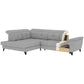 Corner sofa Elinferne L, sleeping function, Aura 04, velvet, grey, H107x210x297cm