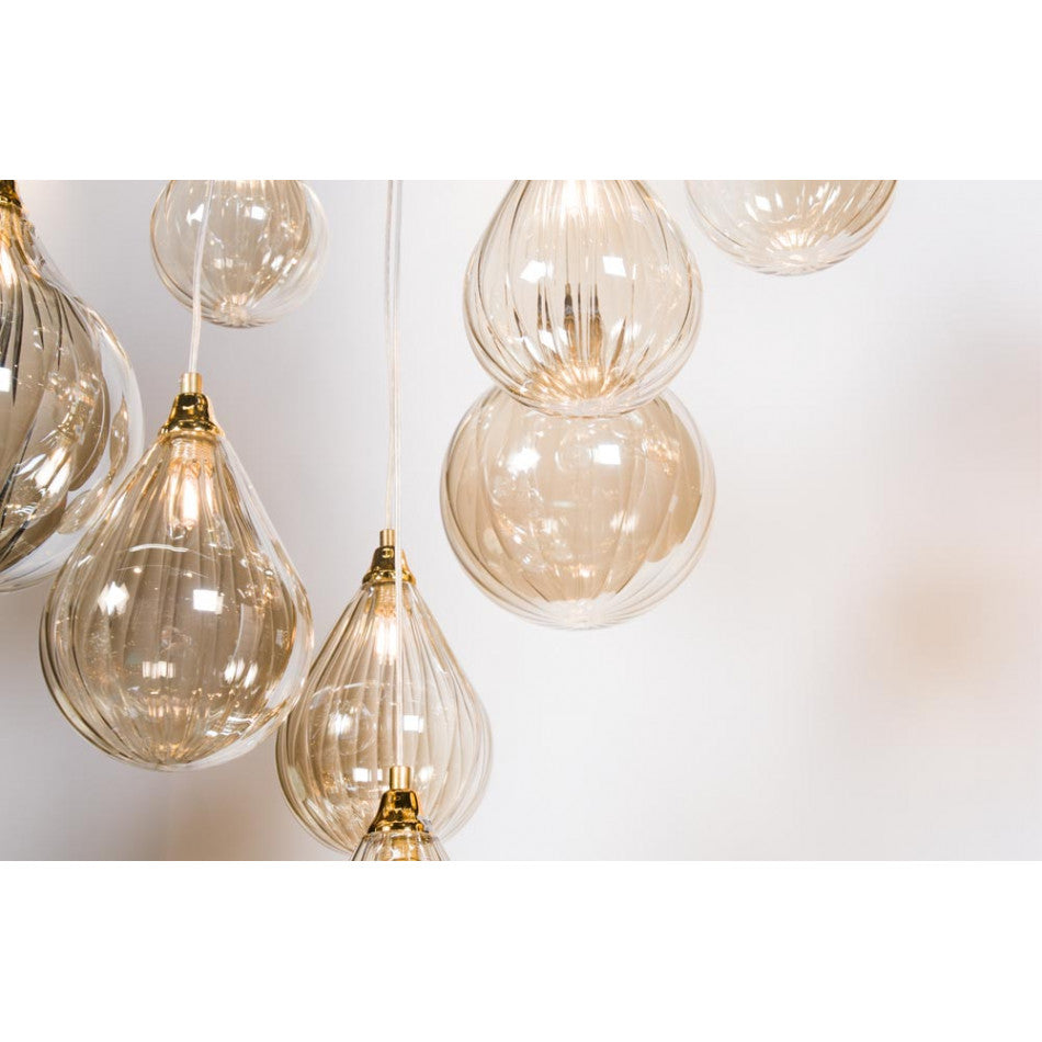 Pendant lamp Rosera Cognac, bronze, G9 10x35W(MAX), H75-155cm, D60cm